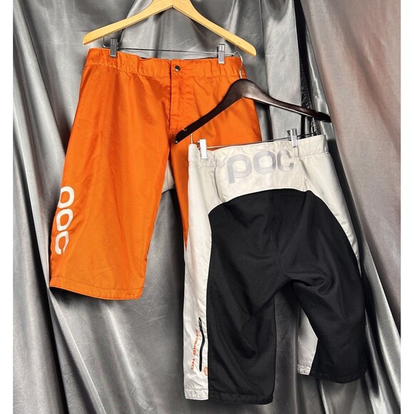 POC MTB Cycle DH Shorts Bundle Men's 34 Off Road Downhill Bike Ripstop Black Org - Picture 1 of 17